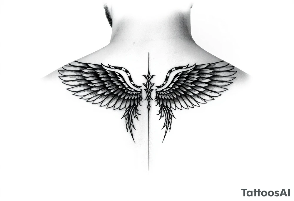 Forearm “gold” kintsugi wing tattoo idea