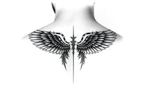 Forearm “gold” kintsugi wing tattoo idea