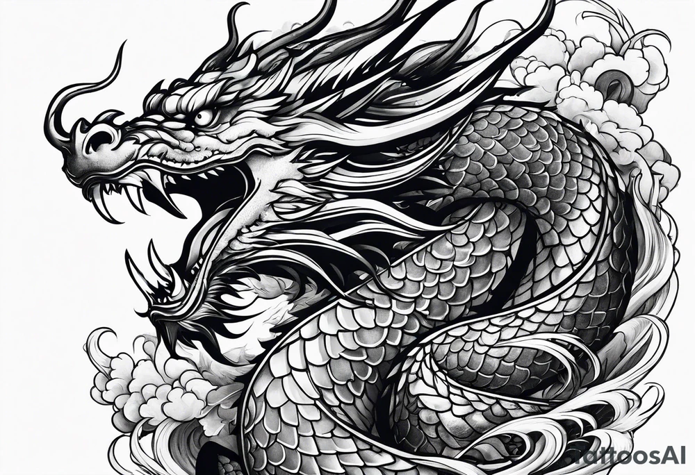 roaring dragons tattoo idea