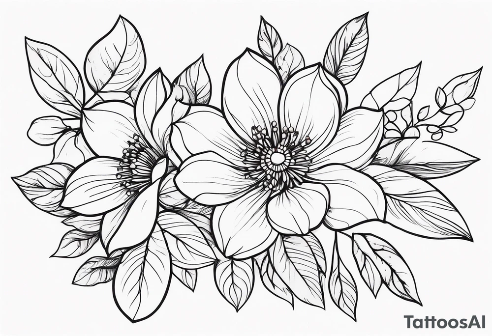 Floral design tattoo idea