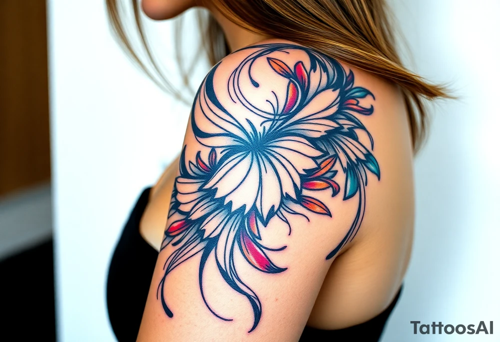 A tatuagem deve expressar força, liberdade e conexão com a multiplicidade da vida, incorporando elementos abstratos e fluidos, com linhas que sugiram movimento e transformação contínua. Evite clichês e busque um design original e significativo. tattoo idea