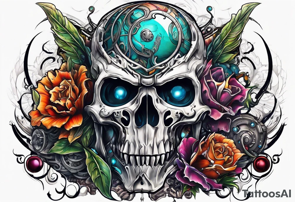 Planet,city,monsters. tattoo idea