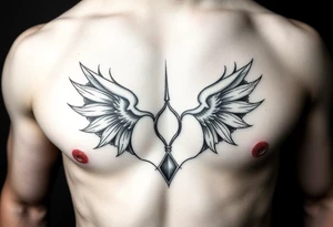 a men's belly tattoo that highlights a navel piercing tattoo idea