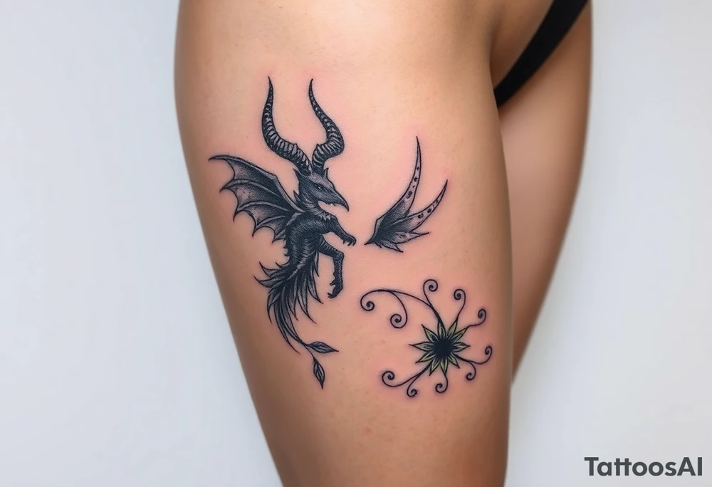 Something representing madness amd genius, good and evil, light and dark, curses and girly tattoo idea