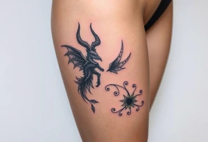 Something representing madness amd genius, good and evil, light and dark, curses and girly tattoo idea