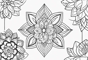 Tattoo floral + geometric representing the malaysian culture tattoo idea