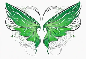 Green fairy wings tattoo idea