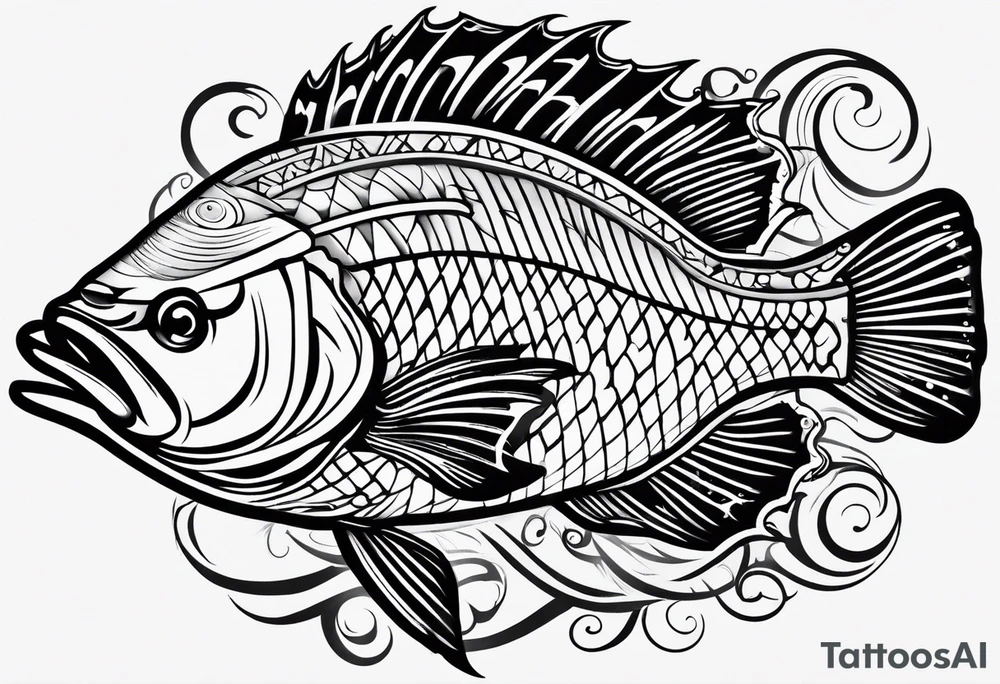 Tribal bass tattoo idea