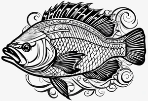 Tribal bass tattoo idea