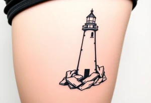 Simple lighthouse with pops tattoo idea