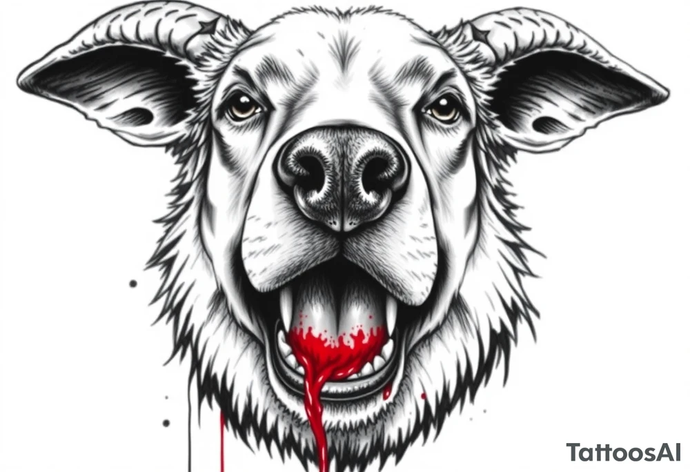 sheepdog with a bloody mouth. tattoo idea