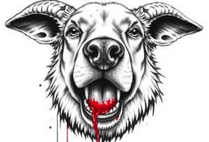 sheepdog with a bloody mouth. tattoo idea