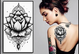 A prickly pear embedding a wind rose tattoo idea