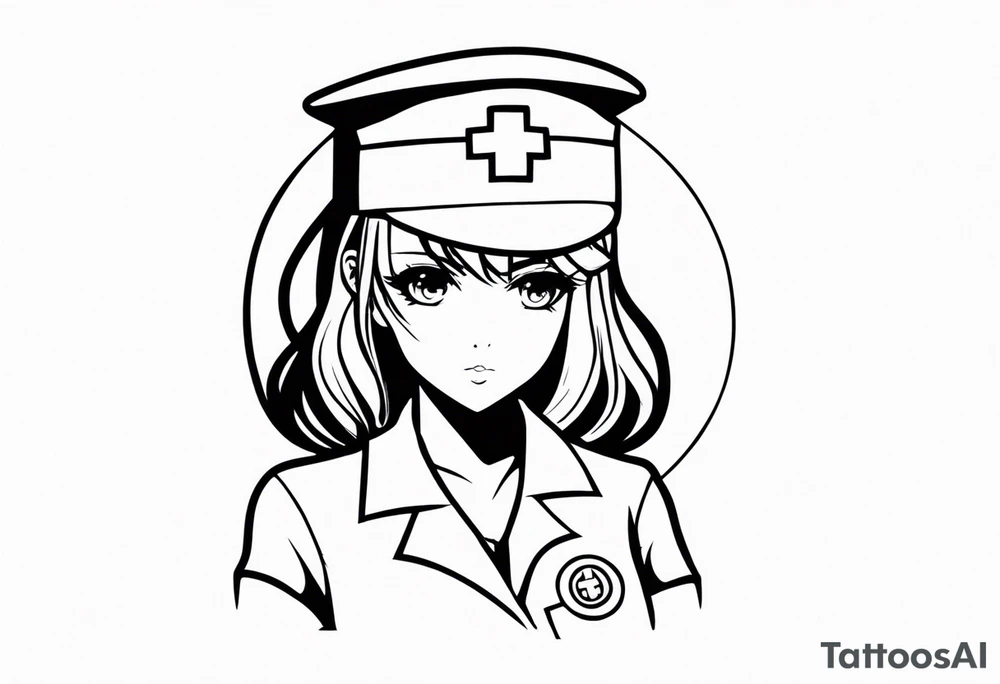 anime girl nurse tattoo idea