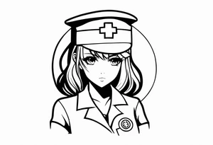 anime girl nurse tattoo idea