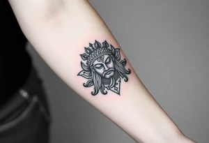 hindu god tattoo that shows strength and is trippy tattoo idea