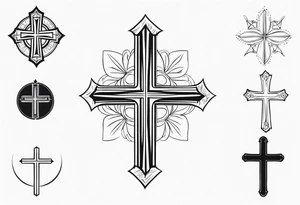 Simple cross tattoos with a date tattoo idea