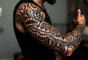 arawak Carib Trinidadian indo tribal inspired tattoo idea