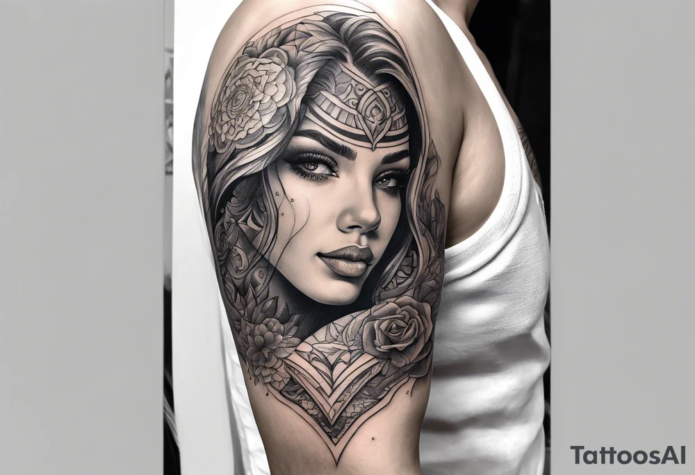 Upper arm half sleeve tattoo idea