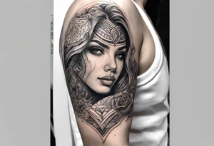 Upper arm half sleeve tattoo idea