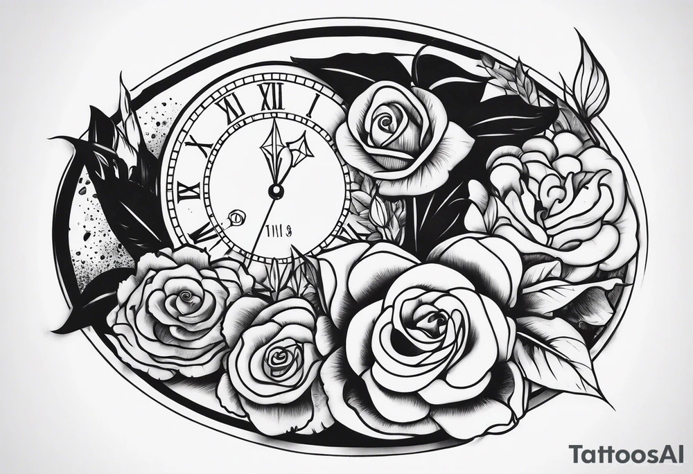 Time slipping away family sleeve tattoo idea