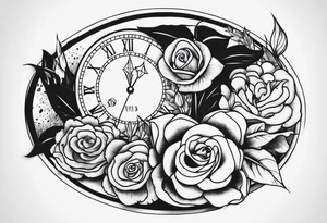 Time slipping away family sleeve tattoo idea