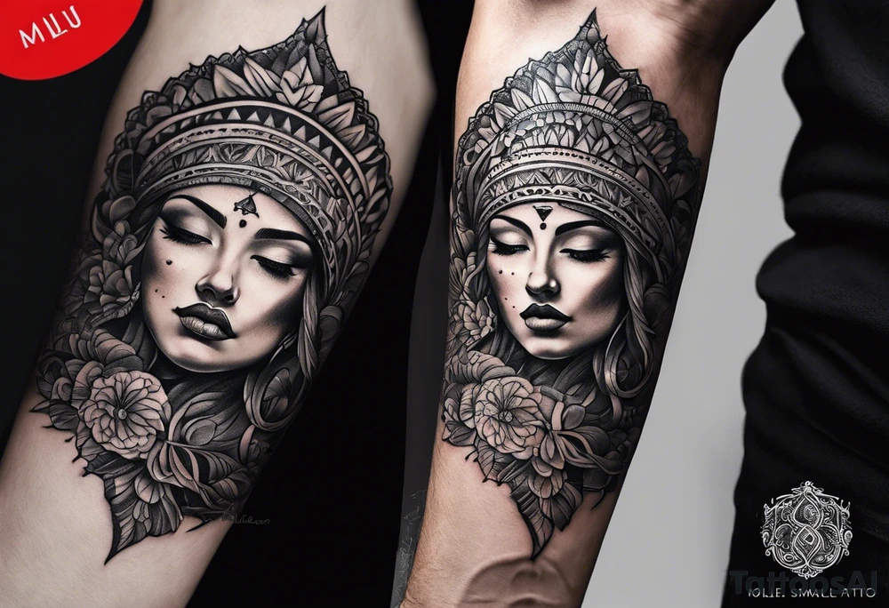 Create a small tattoo on the forearm with the initials MLJ, date of birth 22/09/22 in the style of a moluccan tattoo tattoo idea