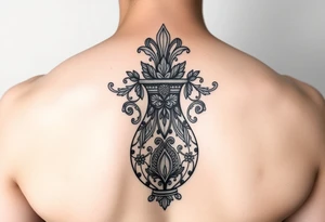 Large Decorative ornamental vase tattoo idea