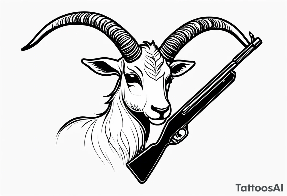 capricorn with sunglasses and shotgun tattoo idea