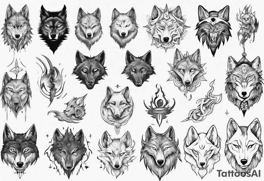 Spiritual wolf tattoo idea