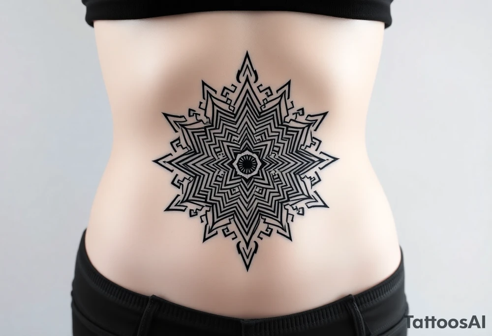 intricate mandala with sacred geometry and cosmic elements tattoo idea