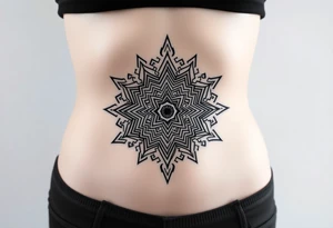 intricate mandala with sacred geometry and cosmic elements tattoo idea