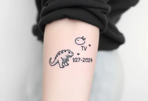 TRB IV 11/27/2024 with a dino next to it tattoo idea