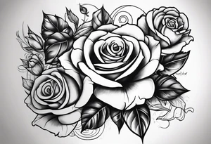 i want my area code 956 and area code 772 with roses and a pair of dices tattoo idea