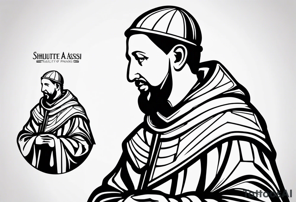 a silhouette of st francis of asissi tattoo idea
