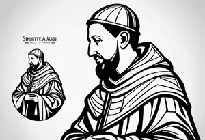 a silhouette of st francis of asissi tattoo idea