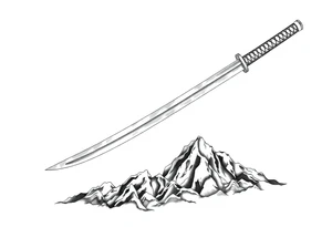 Japanese katana, cutting mountains tattoo idea