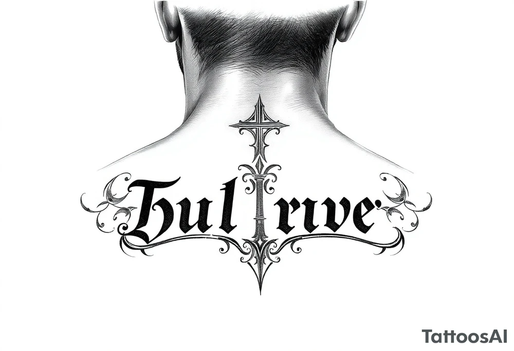 Name behind the neck cover up tattoo idea tattoo idea