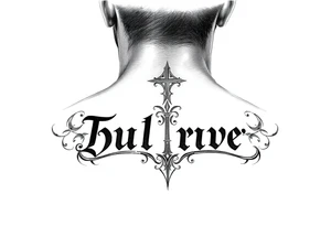 Name behind the neck cover up tattoo idea tattoo idea