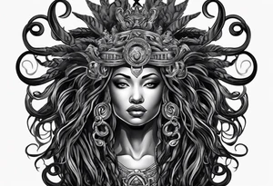 Black medusa with dreadlocks tattoo idea