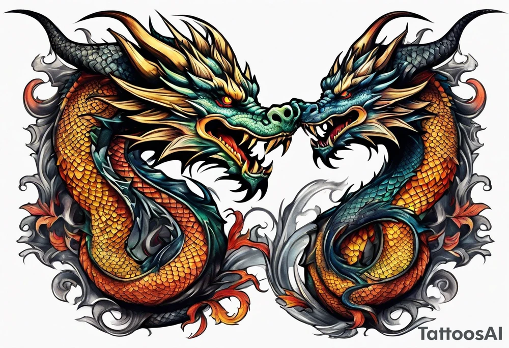 two headed dragon tattoo idea