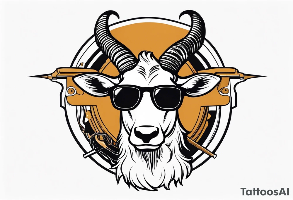 capricorn with sunglasses and a shotgun tattoo idea