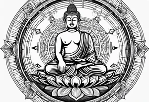 Buddha compass tattoo idea