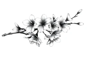 Cherry blossom branchwith rund petals tattoo idea