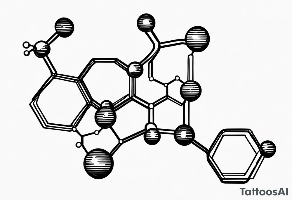 Chemistry caffeine molecular structure tattoo idea