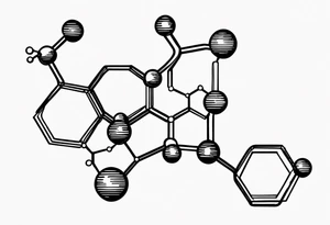 Chemistry caffeine molecular structure tattoo idea
