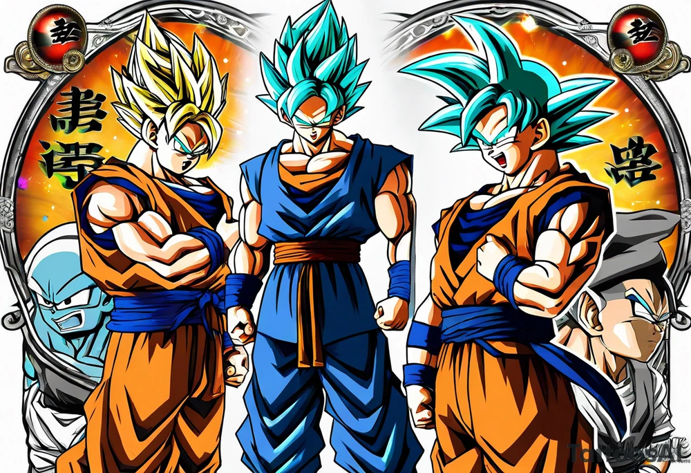 dragon ball full arm tattoo idea