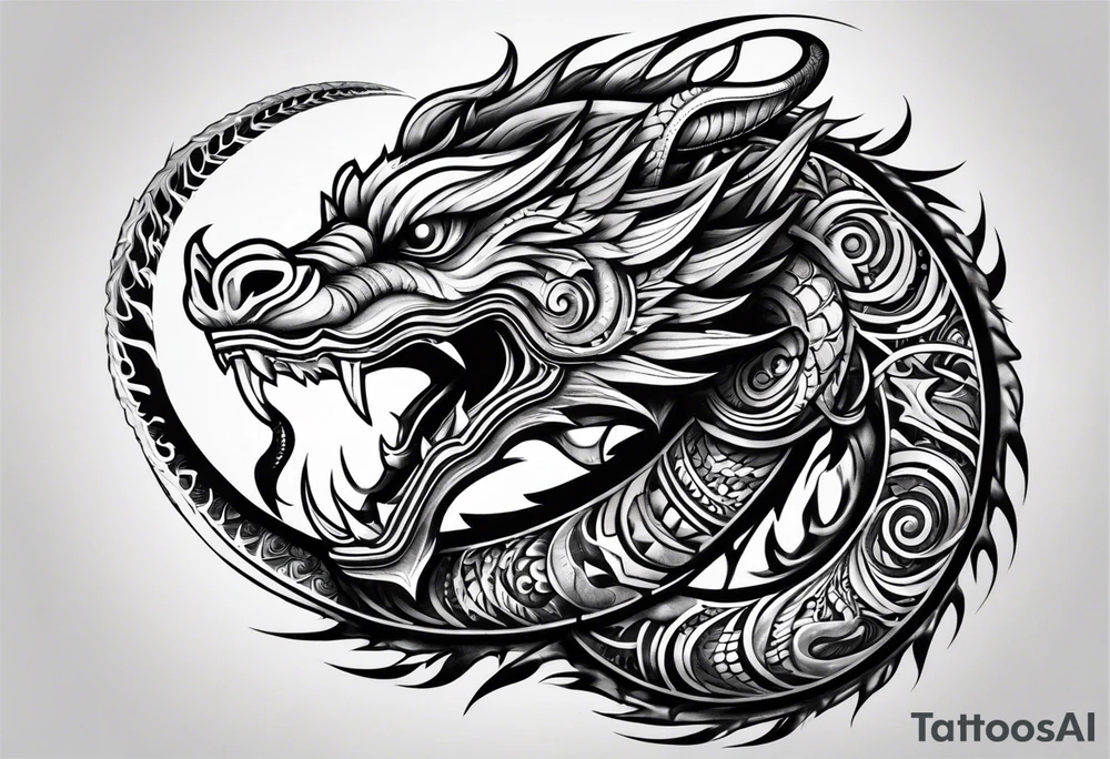 Scary taniwha tattoo idea