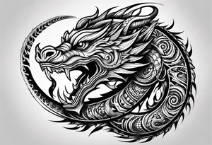 Scary taniwha tattoo idea