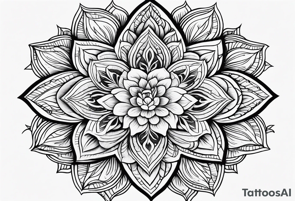 Mandala with freshia flowers tattoo idea